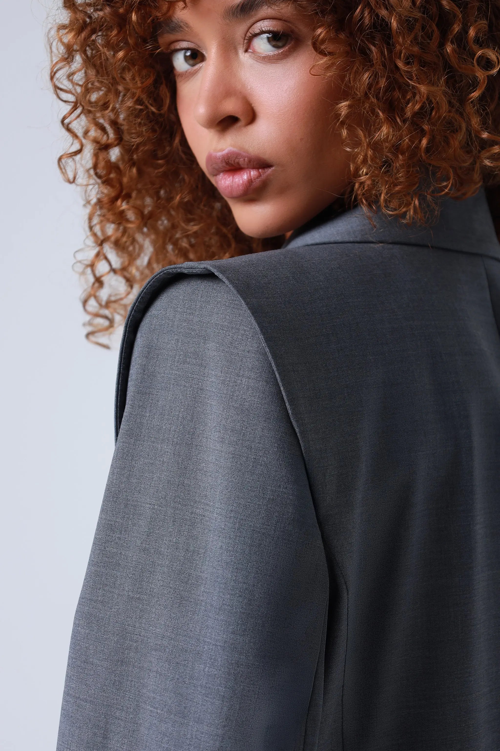 Grey Double-Breasted Virgin Wool Blazer | Sophia Blazer ETNA
