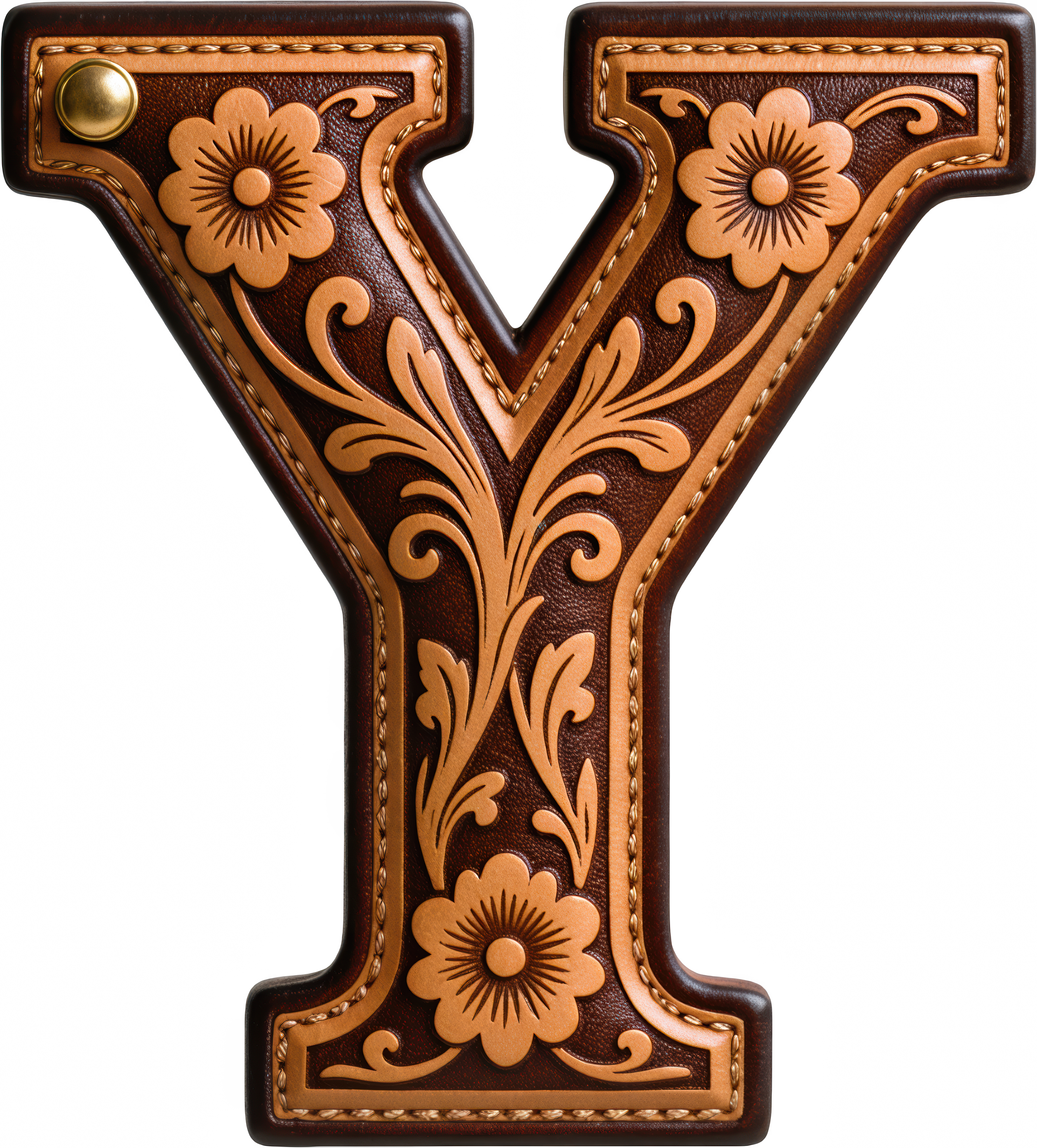 Monogrammed Initial Western Leather Look Saddle Longhorn Cowboy Cowgirl Kitchen Dish Towels Made in America Baha Ranch Western Wear